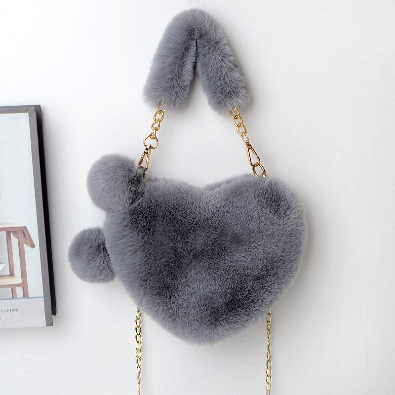 Faux Fur Heart Shaped