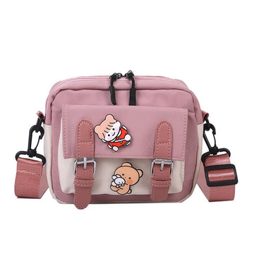 Cute Girl Canvas Student Bag