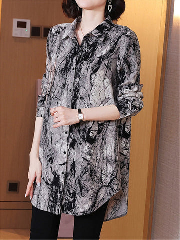 Casual Long Sleeve Turn-down Collar