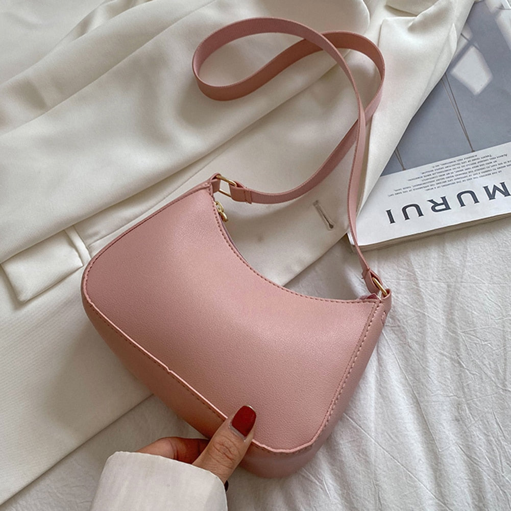 Retro Solid Color PU Leather Bag