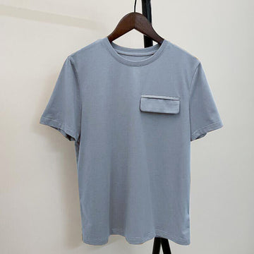 Casual Solid Fake Pocket T-shirts