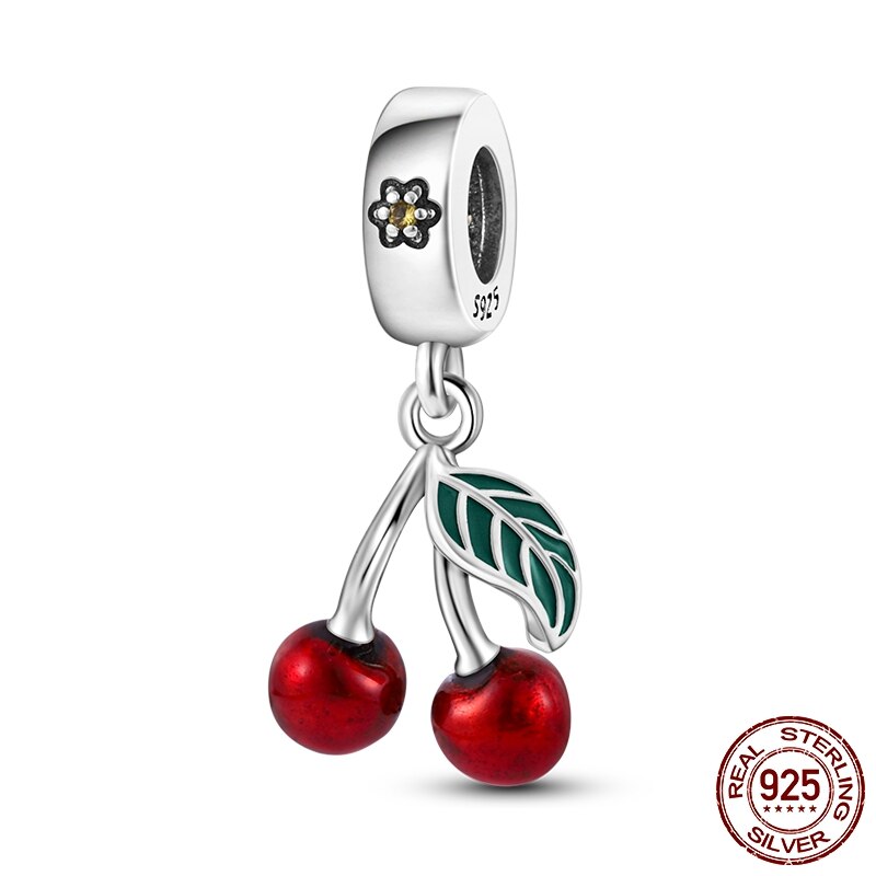 Cherry Dangle Charm Beads Bracelet Necklace